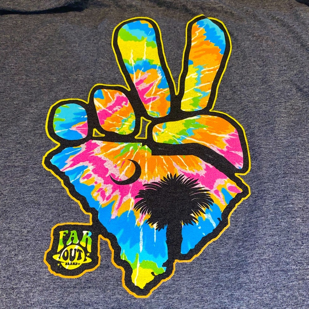 far out SC peace sign t-shirt